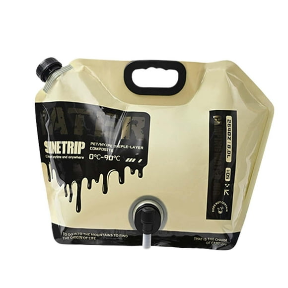 Contenedor de agua para acampar, bolsa de almacenamiento de agua plegable, duradera. Caqui