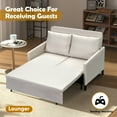 thumbnail image 4 of BIGSYY 3-in-1 Convertible Sleeper Loveseat Sofa with Pullout Bed & Storage, Modern Compact Design for Adults, White, 4 of 7