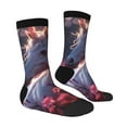 thumbnail image 4 of Yiaed Flower White Horse Print Great elasticity Crew Socks Sports socks for Men and Women, 4 of 5