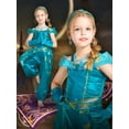 thumbnail image 5 of Girls Princess Costume, Arabian 7 Pcs Dress Up Jumpsuit Outfit for Little Kids Party Birthday 8-10 Years, 5 of 7