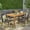Natural, variant on Noble House Mayhill 7 Piece Outdoor Acacia Wood Dining Set in Sandblast Natural