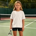 thumbnail image 4 of Lumosvexa Kids Girls Outfits Sets, Short Sleeve T-Shirt and Leggings Summer Sports Comfort Clothes 2 Piece Beige 10-12, 4 of 9