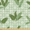 thumbnail image 2 of Ambesonne Retro Fabric by the Yard Upholstery, Palm Leaves Geometric, 1 Yard, Olive Green Cream, 2 of 5