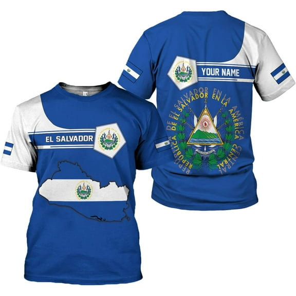 Personalized El Salvador Shirt Custom Camiseta de El Salvador Flag Shirt Men, Women Salvadorans Pride El Salvadoreña Gift (S)