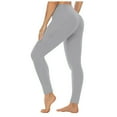thumbnail image 3 of vigerkar High Waist Ultra Soft 7/11 Ankle Length Yoga Leggings with Pockets for Women Light Gray, L, 3 of 3