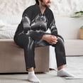 thumbnail image 7 of Sikiie Black And White Shark Mens Pajama Set, Soft Warm Long Sleeve Sleepwear, Cozy Button-Down Pjs for Men-Large, 7 of 7