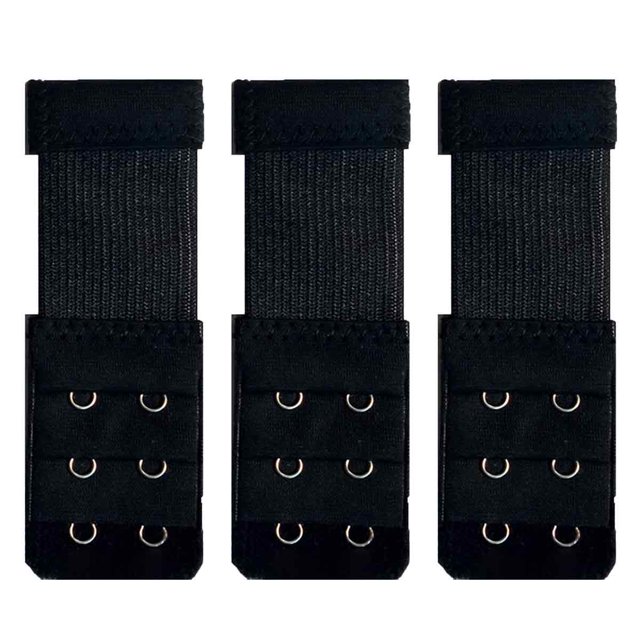 Banda de extensión de sujetador para mujer Banda de extensión de sujetador elástico de tres filas y dos hebillas,