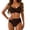 Coffee, variant on Women Two Bikini Swimsuit Front Twist Halter High Waist Pleated Trunks Stretchy Quick Dry Banting Suit (XL, Black)