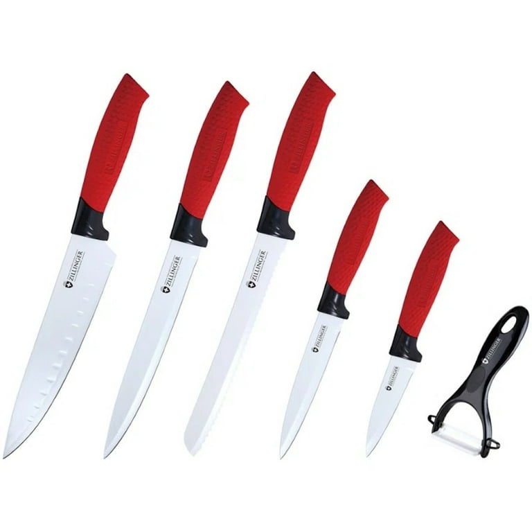 Müller Koch 6 PCS Stainless Steel with Nonstick Coating Knife Set (Red)