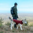thumbnail image 3 of FurHaven Flex-Fit Reversible Sherpa & Plaid Dog Coat - Extra Large, Cream, 3 of 11
