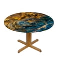 thumbnail image 3 of PIKWEEK Gold and Blue Abstract Art Round Table Cover White, 3 of 8