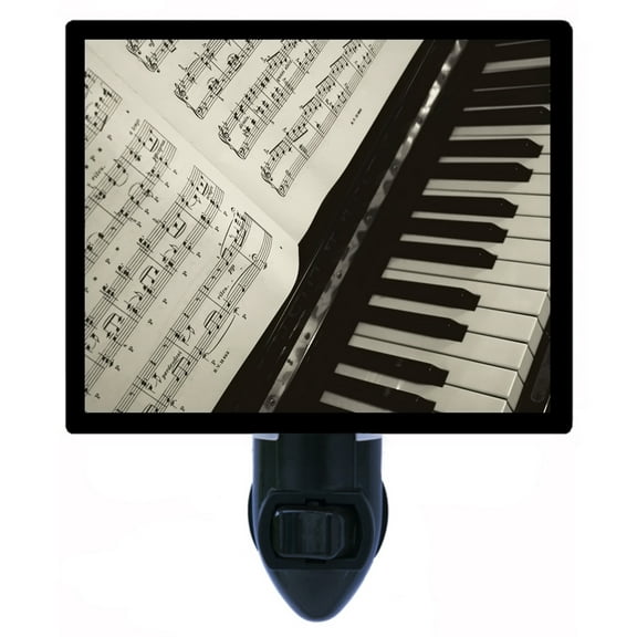 Night Light - Notes. | Piano Theme, Includes Free Switchable Insert, 4W Bulb, E12 Base