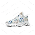 thumbnail image 1 of Zapatillas deportivas planas con estampado de mariposas para hombre y mujer, deportivas de alta calidad con cordones de malla, calzado a medida, color blanco, 1 of 6