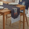 thumbnail image 2 of Table Runner Dresser Scarves 36 Inch Long, Outer Exploration Rocket Spaceship Linen Dining Table Runners Moon Night Dark Tabletop Scarf for Wedding Holiday Party Kitchen, 2 of 7