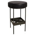 thumbnail image 2 of Emmett Bar Height Stool in Modern Antique Black Authentic Leather on Metal Frame, 2 of 4