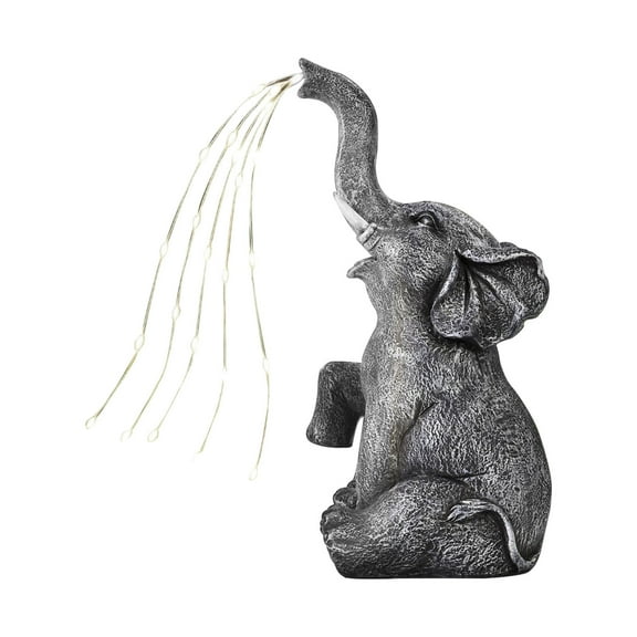 Tkrady Solar Elephant Garden Statues Lights: Garden Decor Elephant Figurines, Yard Decorations for Outdoor, Elephant Gifts for Women Mom Grandma