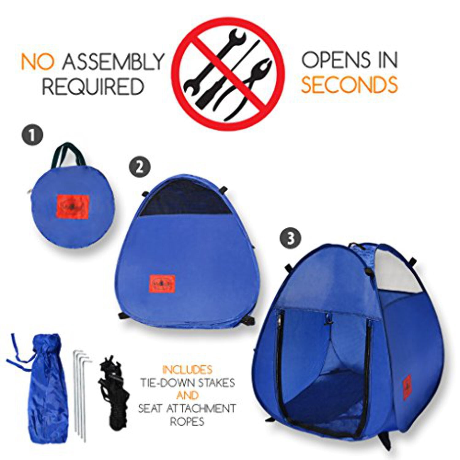 MyDeal Products Pop Up Pet House in a Bag for Portable Play Pen or Kennel Tent with 3 Net Windows and Zipper Door for Shade, Shelter and Safety Perfect for Dog, Cat, Rabbit + More!