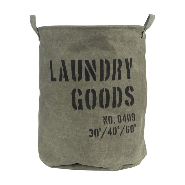Danya B. LY952 Cesta de lavandería portátil plegable decorativa de tela - Cesto de ropa de lona plegable con asas - Verde caqui