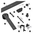thumbnail image 4 of Bypas Double Track Barn Door Hardware Kit, Top Mounted I Shape Roller Rail Sliing Door Fittings ,Easy to Install, 4 of 6