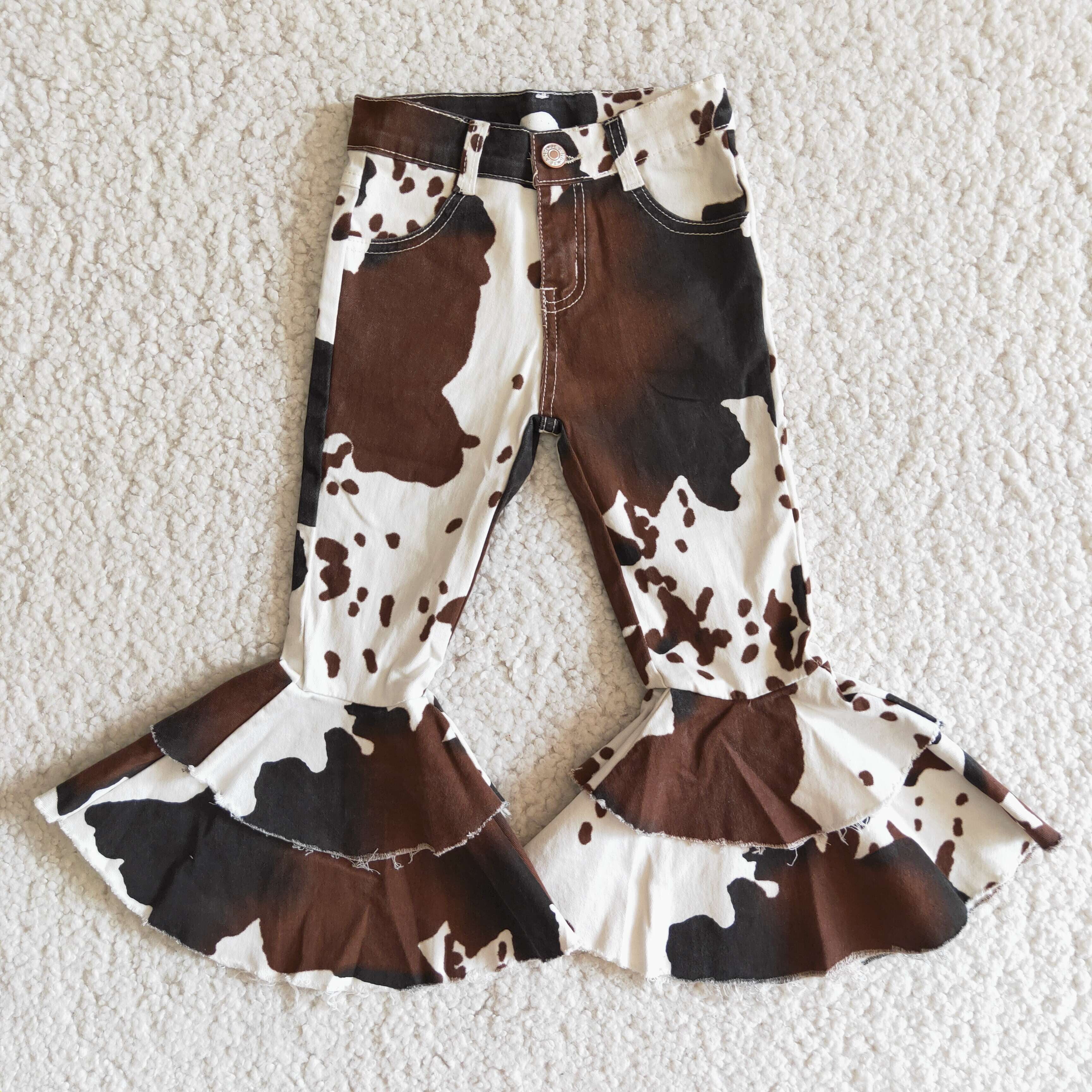 Boutique new brown jeans western cow 