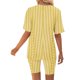 thumbnail image 5 of Blusas para las Mujeres Casual Impreso Cuello en V Manga Corta Blusa Pantalones Cortos, Conjuntos de Ropa para las Mujeres, 5 of 5