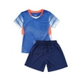 thumbnail image 3 of Fldy Boys Soccer Jersey Football Training Uniform Short Sleeve T-Shirts and Shorts Outfits Royal Blue XXS, 3 of 7