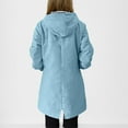 thumbnail image 5 of Plus Size Long Rain Jacket for Women Hiking Sports Zipper Hooded Windbreaker Jackets Outdoor Casual Waterproof Coat Light Blue, 4XL, 5 of 7
