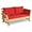 Red, variant on DORTALA Patio Convertible Couch Sofa Bed, Acacia Wood Daybed w/Adjustable Armrest, Collapsible Chaise Lounge w/Cushions & Pillows, Outdoor Loveseat for Poolside, Courtyard (Turquoise)