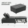 thumbnail image 3 of Ainfox 4-in-1 Convertible Sleeper Chair Bed Pull Out Sofa Bed Chaise Lounge for Home Office, Grey, 3 of 9