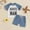 Blue, variant on Fesfesfes Toddler Boys' Color Blocked Summer Outfit Round Neck Short Sleeve Top and Solid Elastic Waist Shorts,2Pcs Matching Sets for Mother's Day,Casual Beach Clothing(Blue,18 Months)