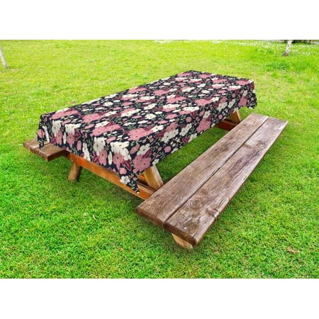 Japanese Outdoor Tablecloth Soft Spring Night Garden Pattern With