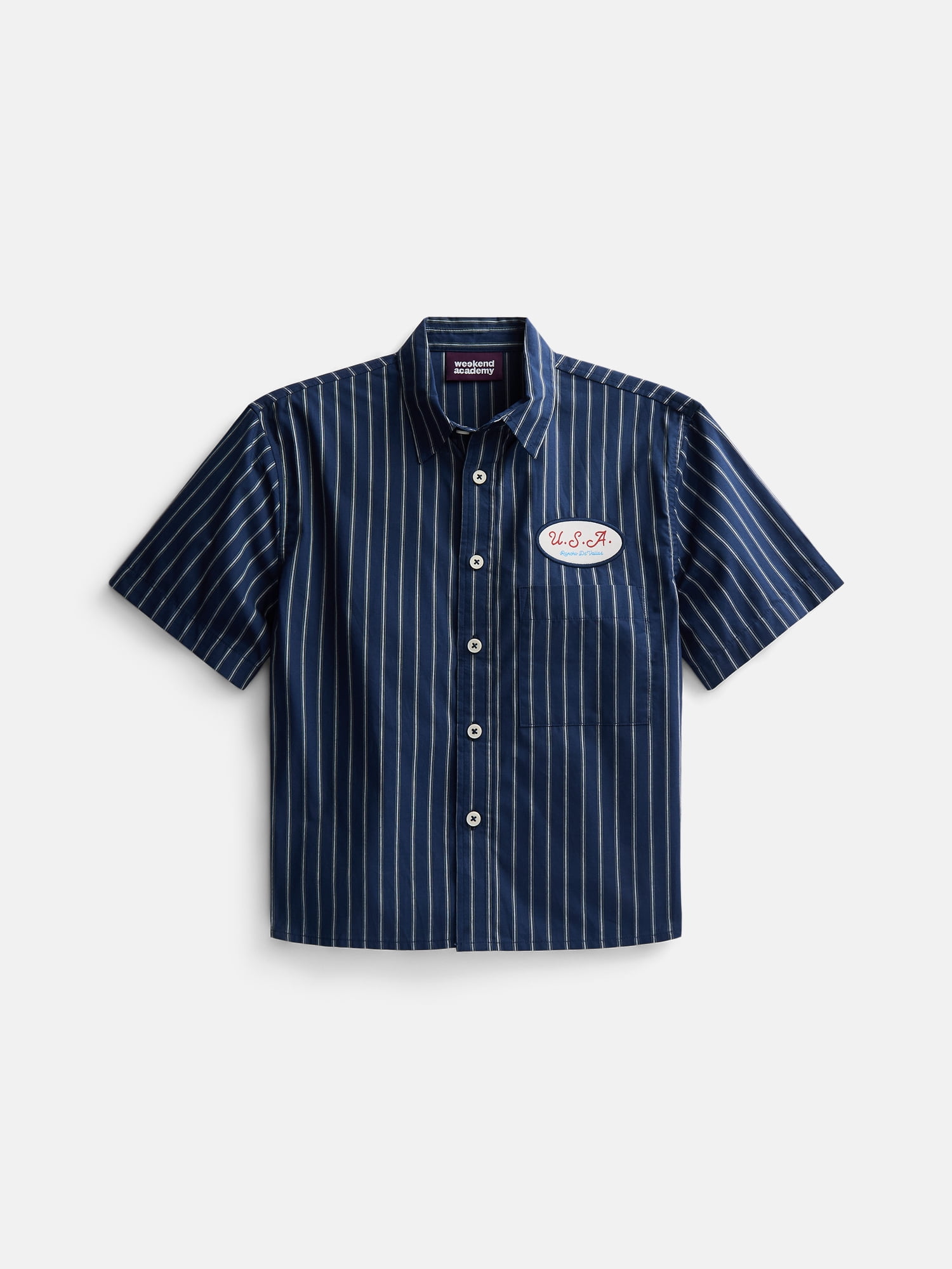 Weekend Academy Boys Cropped Cotton Poplin Work Shirt
