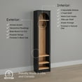 thumbnail image 4 of Prepac Ark 76" Tall Arched Entryway Coat Rack in Black Oak with Natural Oak Interior, Hall Tree with 2 Adjustable Shelves, Modern Furniture for Entryway and Living Room, 13.25" D x 18" W x 76" H, 4 of 15
