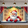 thumbnail image 6 of Santa Claus Design Christmas Banner Festive Decorations Santa Claus Backdrop Red & White Christmas Ornaments Holiday Display for Christmas Party Home Indoor Photo Shoot, 6 of 9