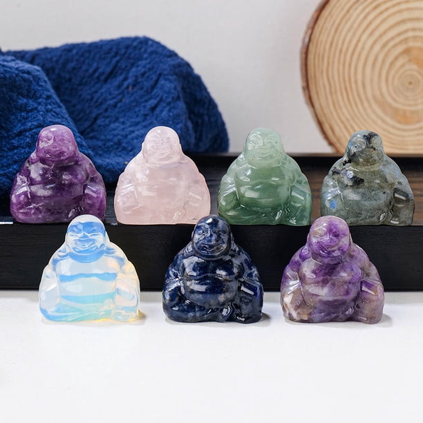Figuras de Feng Shui de Buda Sonriente Feliz onlyliua Talladas En cristal