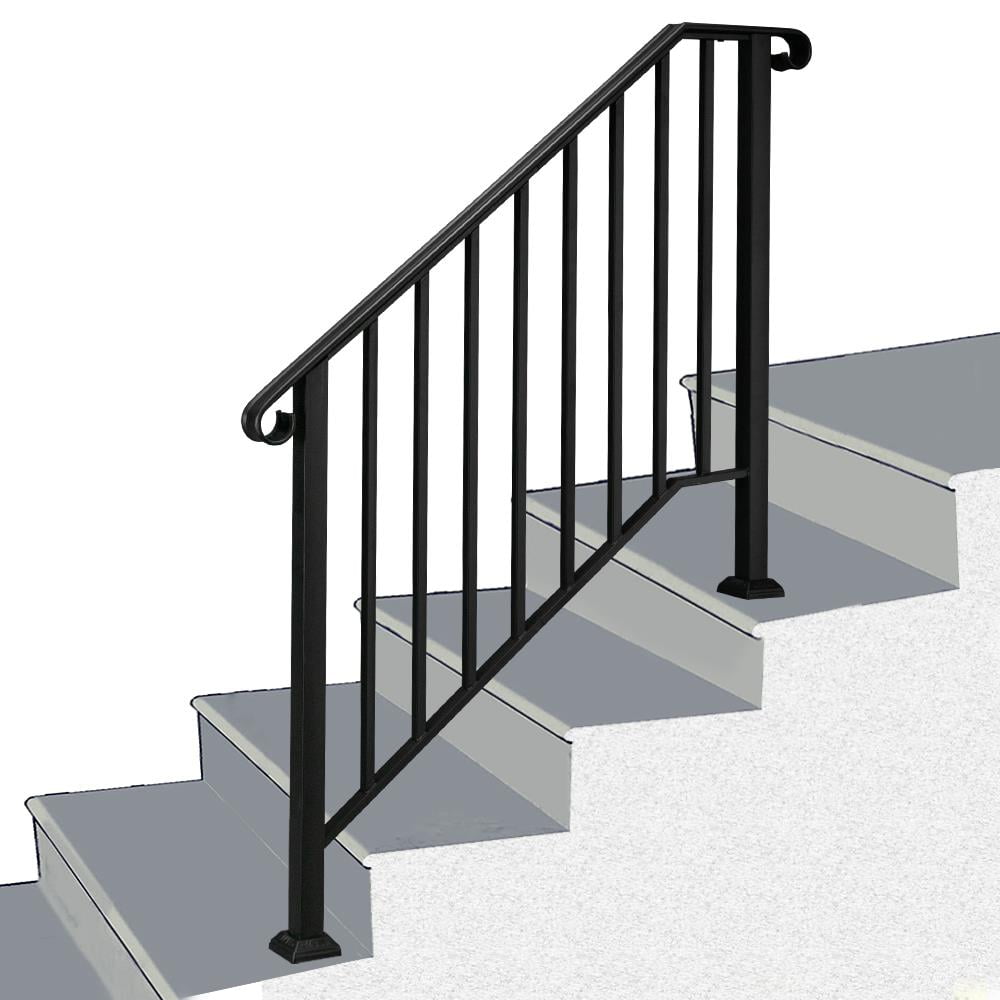 EasingRoom Handrail for Stairs Fits 4-Step Handrail for Outdoor Steps Stair Railing