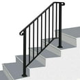 thumbnail image 2 of UBesGoo 1-4 Step Picket Wrought lron Handrail Black W/Installation Kit, 2 of 6