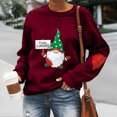 thumbnail image 2 of CEHVOM Femmes Manches Longues Col Rond Imprimé de Noël T-Shirt Décontracté Chandail Blouse, 2 of 4
