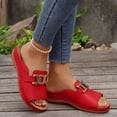thumbnail image 5 of Xdegoge Women's Flat Slide Sandals Open Toe Summer Shoes Metal Buckle Slip On Casual Beach Vacation Comfortable Daily Walking Footwear, 5 of 8