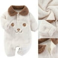 thumbnail image 4 of GYRATEDREAM Newborn Baby Snowsuit Fleece Warm One Piece Romper Jumpsuit Winter Warm Coat for Infant Girls Boys, 3-6M, 4 of 9