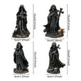 thumbnail image 4 of Sylvtty Grim Reaper Statue Halloween Black Horror Robe Sculpture Gothic Resin Santa Muerte Figurine for Halloween Indoor Bookshelf Desk Decor, 4 of 6