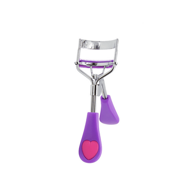 Rizador de pestañas de acero inoxidable con cepillo, rímel, mufla, accesorio para pestañas postizas, la mejor herramienta profesional para rizos de pestañas, mango morado, corazón de rosa oso de fresa Electrónica
