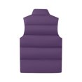 thumbnail image 3 of Men's Solid Color Winter Quilted Vest Stand Collar Thick Sleeveless Jacket with Pockets Outdoor Warm Gilet Purple Size XXL, 3 of 4