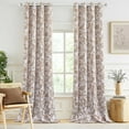thumbnail image 6 of NICETOWN 100% Blackout Floral Curtains for Living Room, Heavy Room Darkening Grommet Country Window Drapes, Terracotta, 52"x84", 2 Panels, 6 of 10