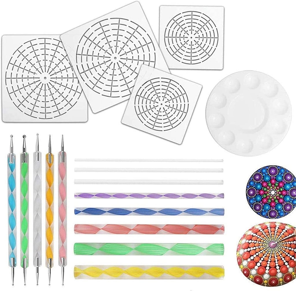 Buy Wilove 26 PCS Mandala Dotting Tools for Painting Rocks, Stone Painting  Mandala Dotting, Dotting Tools for Painting Mandalas, Rock Supplies Dotting  with Stencils Template and Clay Sculpting Tools Online at desertcartKUWAIT