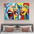 thumbnail image 4 of painting three figures with exaggerated facial expressions Poster Decorative Painting Canvas Wall Art Living Room Posters Bedroom Painting,Frame-style,08x12inch(20x30cm), 4 of 8