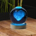 thumbnail image 4 of Esquirla Glass Ball Night Light Heart Pattern Glass Sphere Modern Decoration for Home 6cm, 4 of 7