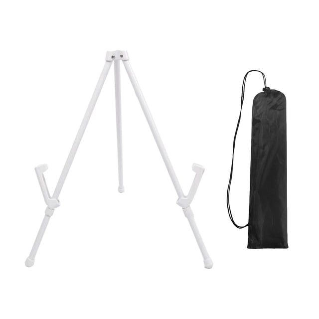 Soporte de Caballete para Exhibición, Caballete de Mesa Portátil Plegable para Pancarta de Boda Y Soporte de Exhibición de Póster, Trípode de Metal de Blanco Gloria Caballete de exhibición de trípode