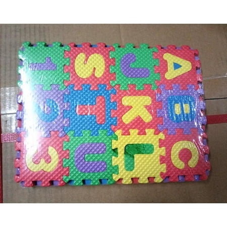 36 Pieces Child Cartoon Letters Numbers Foam Play Puzzle Mat Floor