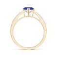 thumbnail image 2 of ANGARA Natural Trillion Tanzanite Solitaire Ring with Diamond Accents in 14K Yellow Gold for Women (Size-6mm) | December Birthstone, Anniversary, Jewelry Gift for Women | Natural Tanzanite Ring, 2 of 10